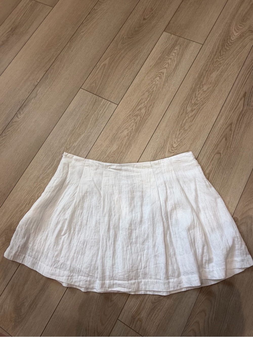 A New Day White Pleated Linen Blend Skort Size 14